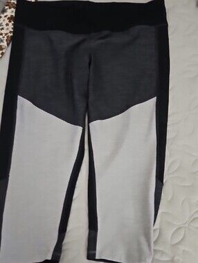 Champion Black and Gray Athletic Capris with White Logo